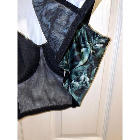 VICTORIA'S SECRET Very Sexy Shine Bling Bead Strap Bra Top Tropical Palm - Picture 16 of 16